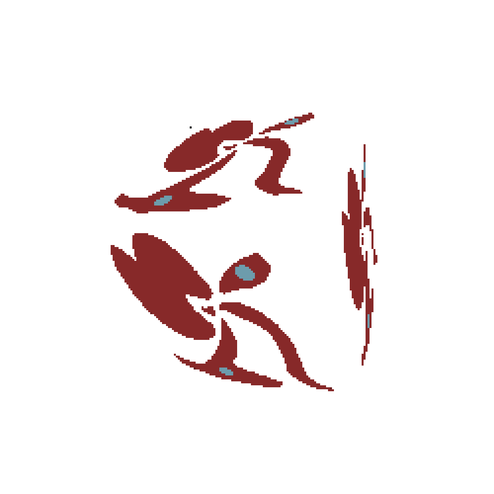 an angled cube with abstract symbols in it with blue and red colours. text reads birdhouse home recordings